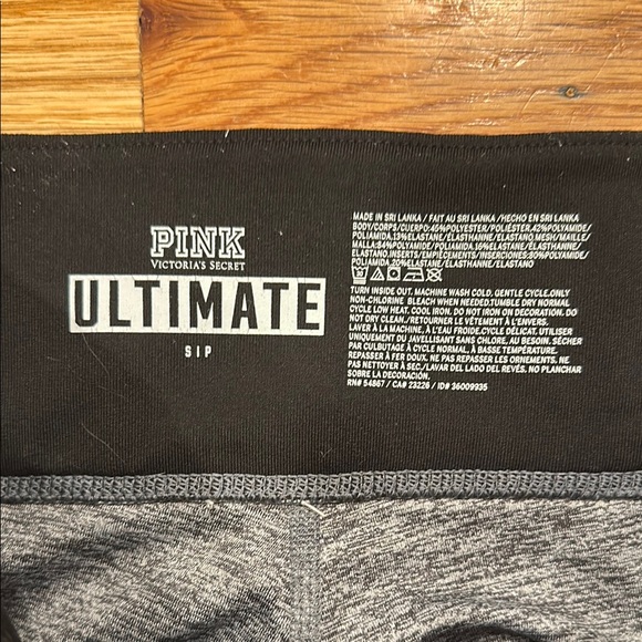 Victoria's Secret Pink Ultimate Leggings, grey with black, size S. - Picture 2 of 10